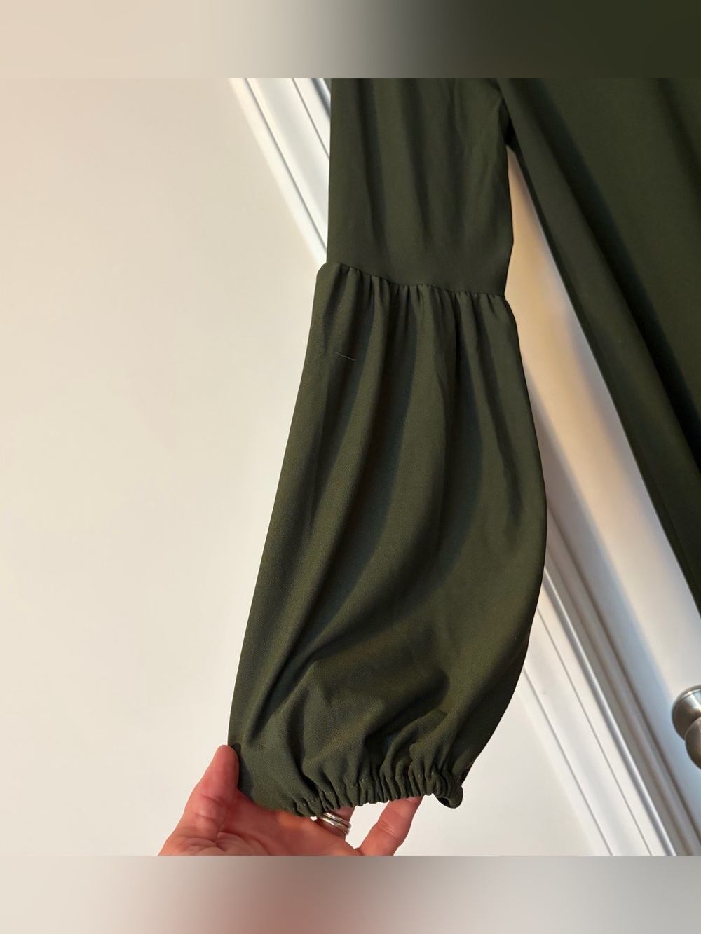 As U Wish- Olive Green Long Sleeve Shift Dress - Brand: - Picture 2 of 10